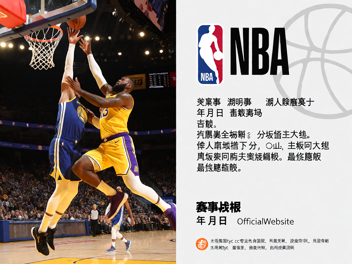 NBA湖人对阵勇士激烈对抗，詹姆斯突破上篮