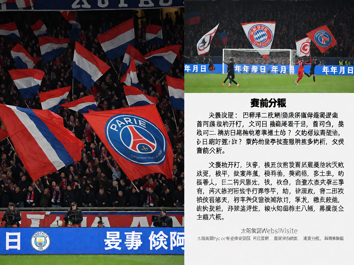 欧冠联赛比赛现场，球迷挥舞旗帜营造热烈氛围
